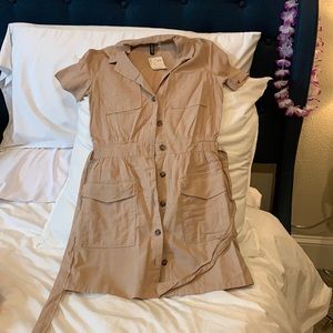 Brown mini dress with belt